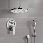 Remer SFH70 Chrome Shower System With Rain Ceiling Shower Head and Hand Shower